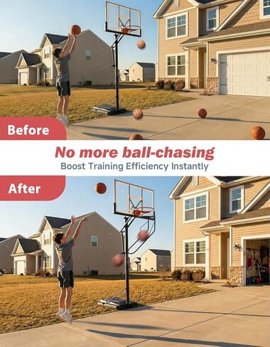 Basketball Rebounder, Heavy Duty & Quick Release Basketball Return Attachment, 180 Degree Rotatable Chute Shot Returner for 18" Rim Indoor and Outdoor Basketball Trainning Equipment in Saudi Arabia
