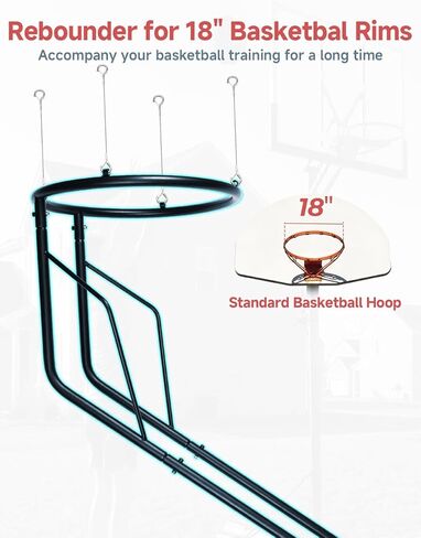 Basketball Rebounder, Heavy Duty & Quick Release Basketball Return Attachment, 180 Degree Rotatable Chute Shot Returner for 18" Rim Indoor and Outdoor Basketball Trainning Equipment in Saudi Arabia