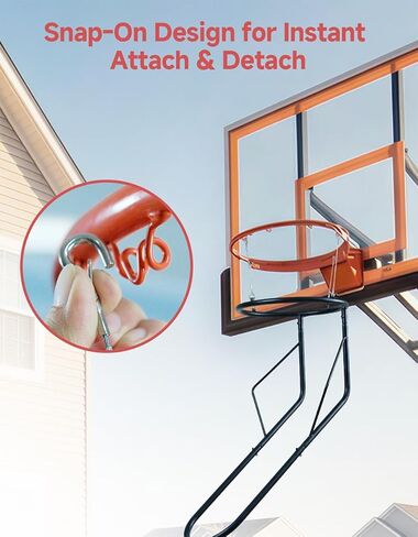 Basketball Rebounder, Heavy Duty & Quick Release Basketball Return Attachment, 180 Degree Rotatable Chute Shot Returner for 18" Rim Indoor and Outdoor Basketball Trainning Equipment in Saudi Arabia