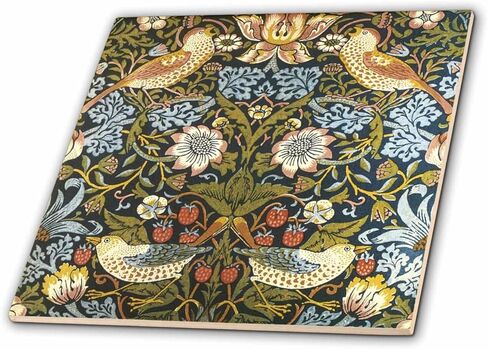 3dRose William Morris الفراولة السارق نمط – بلاط السيراميك ، 15.2 cm (ct _ 219390 _ 2) in Kuwait