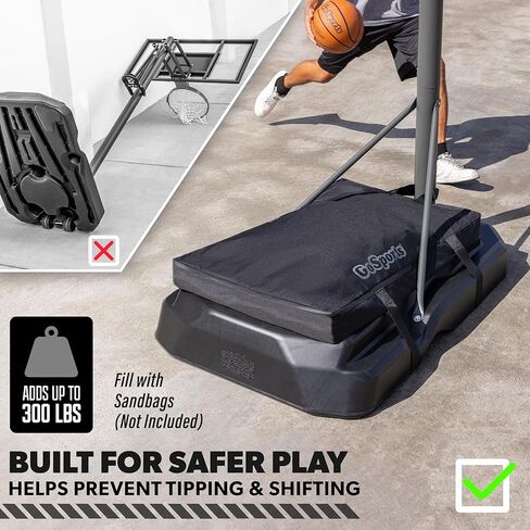 GoSports Basketball Hoop Weight for Base - Stable, Premium, All-Weather Sandbag Cover, Holds Up to 300 lbs - Choose Sand Fill or Water Fill in Saudi Arabia
