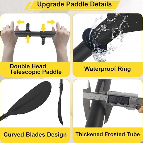 Kayak Paddle for Adults,70 to 95in Paddle Board Paddles Telescopic Frosted Pipe Shaft Kayaking Boating Canoeing with 1 Free Paddle Leash Double Oar Float Paddle Sturdy Durable in Saudi Arabia