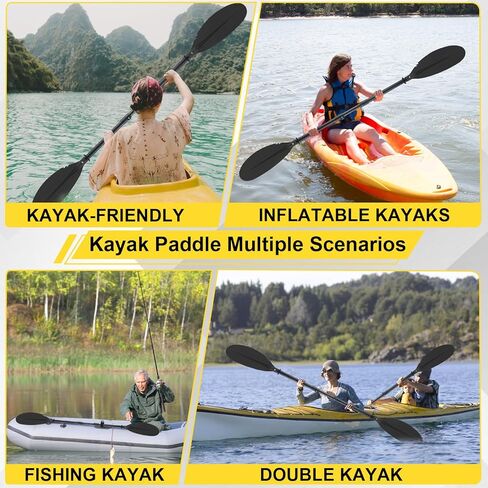 Kayak Paddle for Adults,70 to 95in Paddle Board Paddles Telescopic Frosted Pipe Shaft Kayaking Boating Canoeing with 1 Free Paddle Leash Double Oar Float Paddle Sturdy Durable in Saudi Arabia