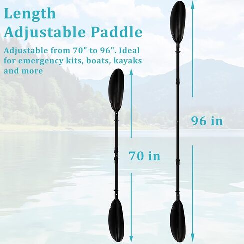 Floating Kayaking Oars,Paddle Board Paddle Detachable Adjustable Alloy Shaft Lightweight Ideal for Kayak Surfing Water Sports Adults Beginners in Kuwait