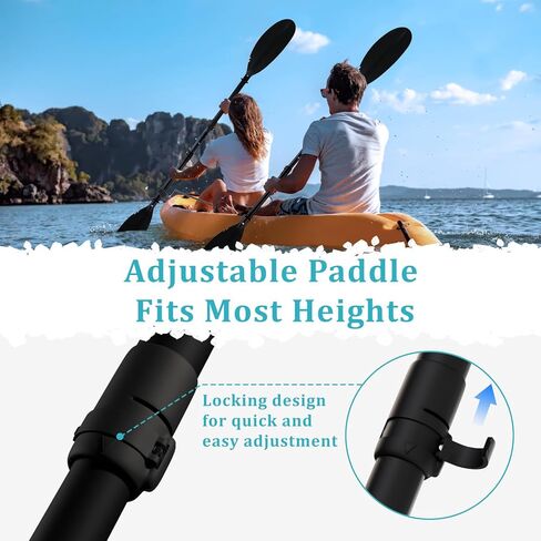 Floating Kayaking Oars,Paddle Board Paddle Detachable Adjustable Alloy Shaft Lightweight Ideal for Kayak Surfing Water Sports Adults Beginners in Kuwait