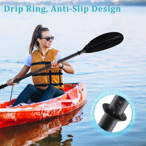 Floating Kayaking Oars,Paddle Board Paddle Detachable Adjustable Alloy Shaft Lightweight Ideal for Kayak Surfing Water Sports Adults Beginners in Kuwait