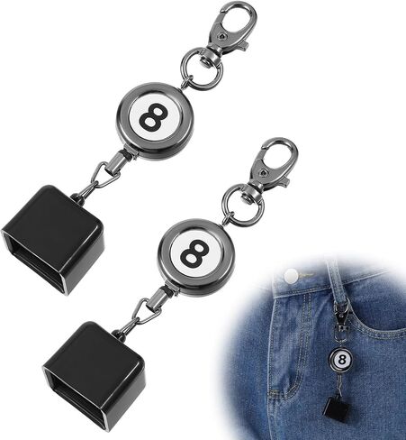 2 Pcs Billiard Chalk Holder with Retractable Key Ring, Pool Chalk Holder, Pool Cue Chalks Holders Black Billiards Chalks Holders Billiards Accessories for Billiard Lovers in Saudi Arabia