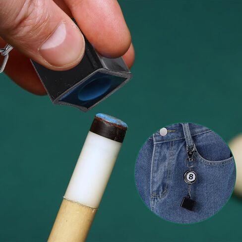 2 Pcs Billiard Chalk Holder with Retractable Key Ring, Pool Chalk Holder, Pool Cue Chalks Holders Black Billiards Chalks Holders Billiards Accessories for Billiard Lovers in Saudi Arabia