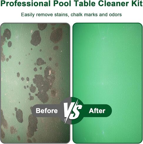 8pcs Pool Table Cleaning Kit - Powerful Cleaner Quickly Breaks Down Chalk & Stains, Restores Felt Smoothness - With Crevice Cleaning Brush and Anti-Static Glove - Gift for Billiard Enthusiasts in Kuwait