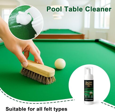 8pcs Pool Table Cleaning Kit - Powerful Cleaner Quickly Breaks Down Chalk & Stains, Restores Felt Smoothness - With Crevice Cleaning Brush and Anti-Static Glove - Gift for Billiard Enthusiasts in Kuwait