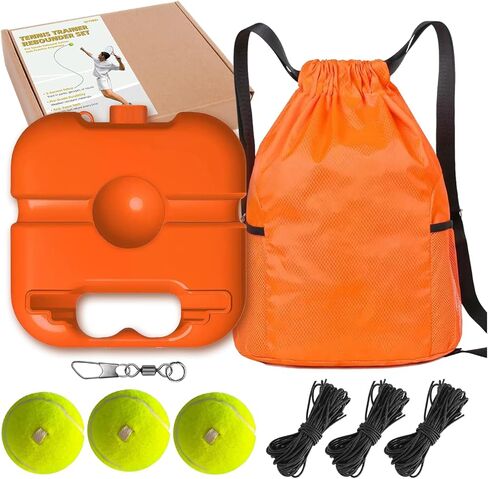 Tennis Trainer Rebounder Set- Portable Solo Practice System with 3 Rebound Balls, Waterproof Backpack & Stable Base,Perfect Tennis Buddy for Adults & Kids,Ideal Tennis Gift in Kuwait