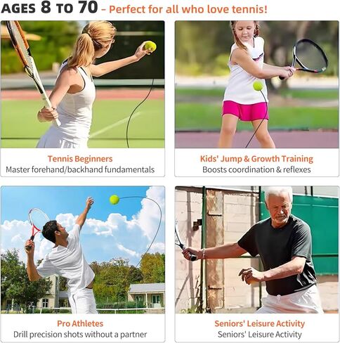 Tennis Trainer Rebounder Set- Portable Solo Practice System with 3 Rebound Balls, Waterproof Backpack & Stable Base,Perfect Tennis Buddy for Adults & Kids,Ideal Tennis Gift in Kuwait