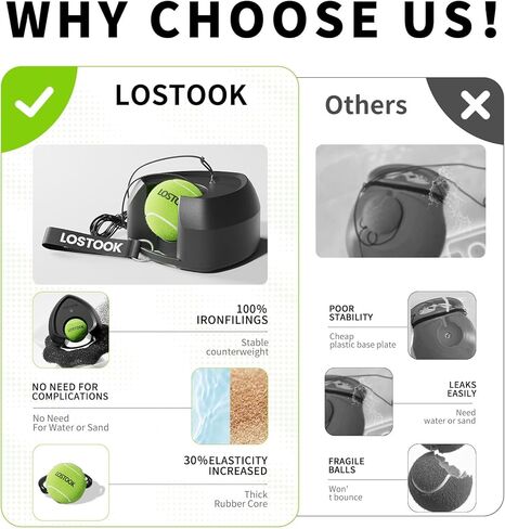 No-Fill Tennis Trainer, Solo Play Set for Backyard, Family Fun Skill Builder Kids Adults Beginners in Kuwait