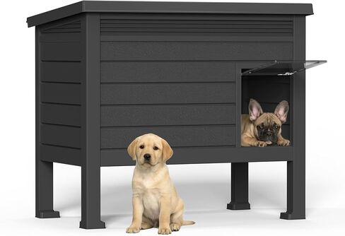 DRATO Dog House for Both Indoor and Outdoor with Weatherproof Roof Removable Floors for Medium to Large Dogs Interior Space (Gray, Large (42.87 * 32.95 * 31.61'')) in Kuwait