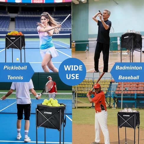 Pickleball & Tennis Ball Hopper, Sports Balls Teaching Cart, Portable Lightweight Softball Caddy, Large Capacity Baseball Basket Carrier for Training in Saudi Arabia