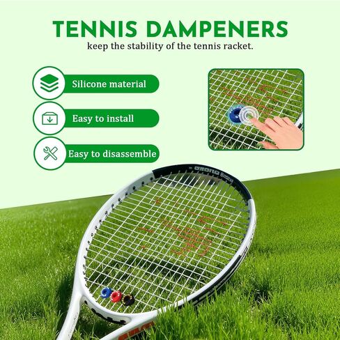 Tire-Shaped Tennis Racket Vibration Dampener, 6-Pack, Shock Absorbers for Racquet Strings, Reduces Vibration and Noise, Durable Rubber in Saudi Arabia