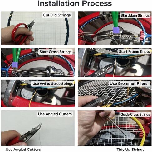 مجموعة أدوات وتر المضرب، طقم صيانة وإصلاح مضارب التنس وكرة الريشة مع حقيبة تخزين in Kuwait
