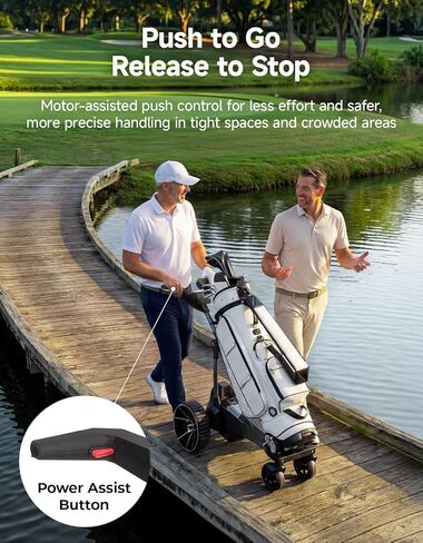 KEMIMOTO ApexR Electric Golf Cart with Power Assist Mode, 492FT Remote Control, Dual 240W Motor 36 Hole Battery, IPX5 Water Resistant Compact Folding Golf Caddy w/ USB-C, Drink & Umbrella Holder in Saudi Arabia