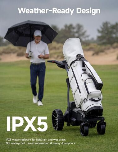 KEMIMOTO ApexR Electric Golf Cart with Power Assist Mode, 492FT Remote Control, Dual 240W Motor 36 Hole Battery, IPX5 Water Resistant Compact Folding Golf Caddy w/ USB-C, Drink & Umbrella Holder in Saudi Arabia