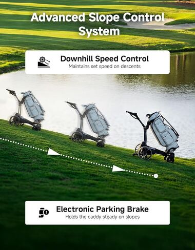 KEMIMOTO ApexR Electric Golf Cart with Power Assist Mode, 492FT Remote Control, Dual 240W Motor 36 Hole Battery, IPX5 Water Resistant Compact Folding Golf Caddy w/ USB-C, Drink & Umbrella Holder in Saudi Arabia