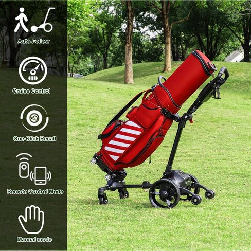 G3 Electric Golf cart,Electric Golf Push Cart Auto Follow You, 45 Holes Battery,Remote/APP/Manual Control,Anti-Tipping,Electric Golf Push cart with Remote,Umbrella,& Phone Holder in Saudi Arabia