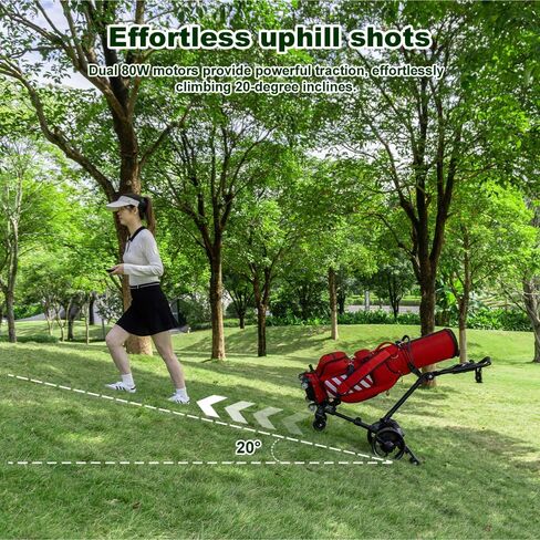 G3 Electric Golf cart,Electric Golf Push Cart Auto Follow You, 45 Holes Battery,Remote/APP/Manual Control,Anti-Tipping,Electric Golf Push cart with Remote,Umbrella,& Phone Holder in Saudi Arabia