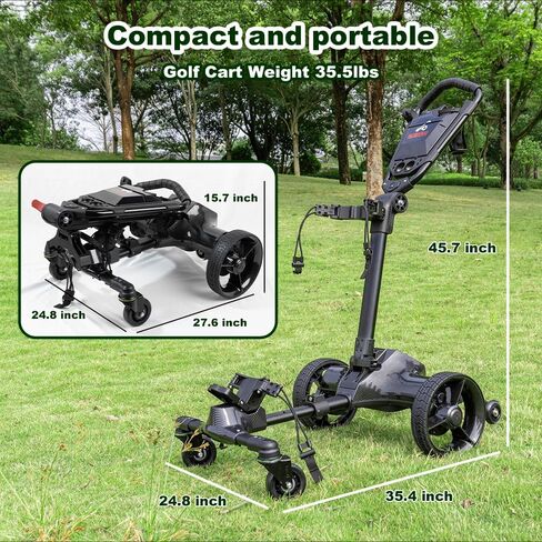 G3 Electric Golf cart,Electric Golf Push Cart Auto Follow You, 45 Holes Battery,Remote/APP/Manual Control,Anti-Tipping,Electric Golf Push cart with Remote,Umbrella,& Phone Holder in Saudi Arabia