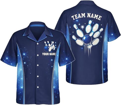 قميص فريق البولينج المخصص، اسم شخصي وشعار البولينج جيرسي، قميص هاواي ريترو للدوري in Kuwait