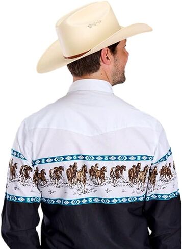 ROPER Western Shirt Mens L/S Horse 2XL Black 03-001-0421-0401 BL in Saudi Arabia