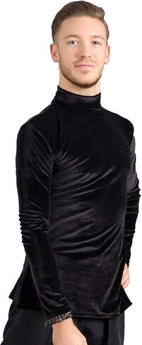 سلسلة Superstar: قميص علوي مخملي احترافي للرقص اللاتيني G5001 للرجال in Kuwait