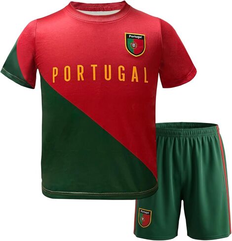 البرتغال الاطفال كرة القدم جيرسي للبنين 7-13Y الشباب الرياضة لكرة القدم قميص السراويل مجموعة التدريب المشجعين موحدة هدية in Kuwait