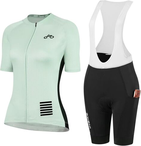 INBIKE Womens Cycling Jersey Sets Road Bike Jersey Breathable Riding Shirts Padded Bib Shorts with Pocket in Saudi Arabia