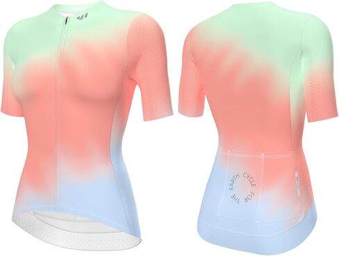 Wulibike Women's Cycling Jersey Short Sleeve,Stylish Gradient Bike Shirt,Moisture Wicking Top for Road & Casual Summer Ride in Kuwait