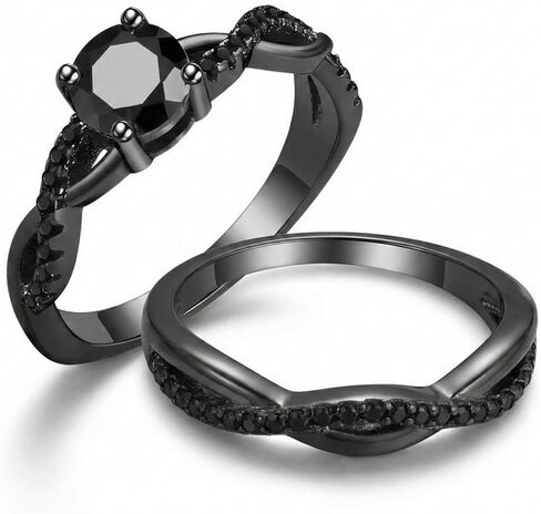 Queena CZ Wedding Ring Set for Women 14k or Rose Gold Plated Sterling Silver Engagement Ring and Band Set Fake Engagement Rings for Women, Travel Bridal Sets, Cubic Zirconia Promise Rings for Her in Kuwait