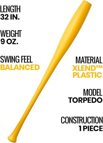 2 Torpedo Plastic Baseball Bat Set for Backyard Game - 32 in / 9 oz in Kuwait