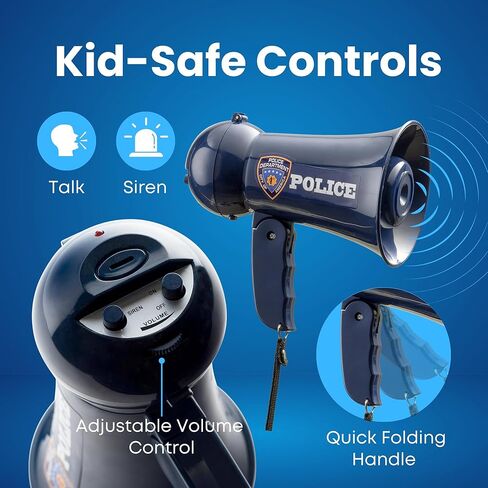 دريس اب اميريكا مكبر صوت ضابط شرطة للعب التظاهري مع صوت صفارة انذار للاطفال in Kuwait