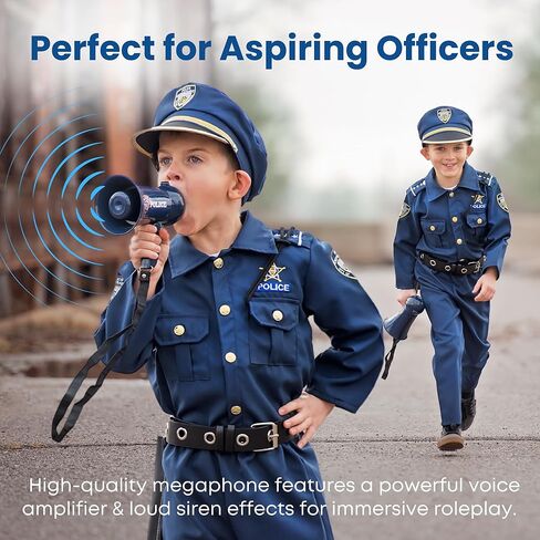دريس اب اميريكا مكبر صوت ضابط شرطة للعب التظاهري مع صوت صفارة انذار للاطفال in Kuwait