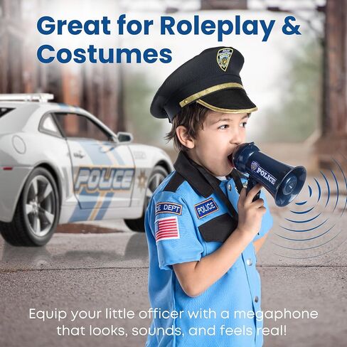 دريس اب اميريكا مكبر صوت ضابط شرطة للعب التظاهري مع صوت صفارة انذار للاطفال in Kuwait