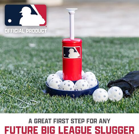 Franklin Sports MLB Micro Tee Trainer – Kids Baseball Batting Trainer with Pop-Up Pitching Machine, 10 Durable Balls, Drill Card & Bag – Youth Hitting Practice Set for Backyard Training in Kuwait