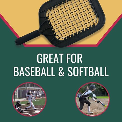 مضرب Accubat Fungo لتدريب البيسبول والكرة اللينة - مضرب بيسبول بإطار متين وشبكة قابلة للاستبدال - تصميم عالي الجودة لكرات الطيران الدقيقة والأرضيات - صناعة أمريكية (26 أونصة، أسود) in Kuwait