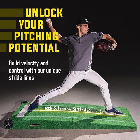 GoSports Portable Baseball Pitching Mound with Stride Lines - 80 x 28 x 6 Inches - Foldable Pitching Mound in Saudi Arabia