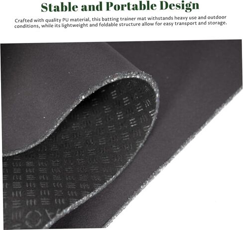 Batting Mat for Training Non Slip Shock Absorbing PU Baseball Batting Trainer Pitching Mat with Footprint Guide for Practice Softball Hitting Training Aid for Indoor Outdoor Sports, Black in Kuwait