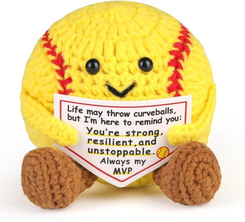 كروشيه الكرة اللينة الإيجابية، هدايا الكرة اللينة لمحبي اللاعبين، مع بطاقة رسالة تشجيعية in Kuwait