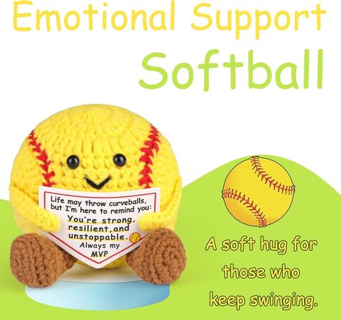 كروشيه الكرة اللينة الإيجابية، هدايا الكرة اللينة لمحبي اللاعبين، مع بطاقة رسالة تشجيعية in Kuwait