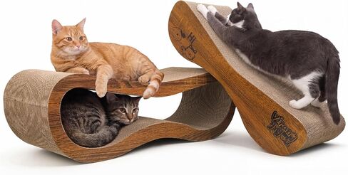 Cat Scratcher Scratching Post مع 2 Cat Ball Toy Scratchers للقطط الداخلية خدش لوحة من الورق المقوى L على شكل القطط كأسرة وأثاث in Kuwait