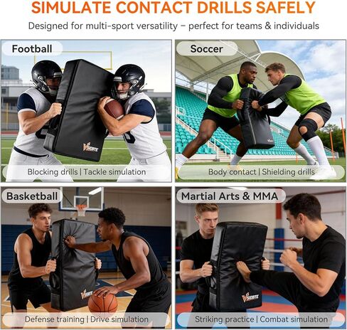 Professional Sports Blocking Pad 24"x16" - Football & Basketball Training Equipment | Denser Softer Foam Kick Pads, Tackle Dummy Crash Practice Hitting Shield for Martial Arts, Hockey & Contact Drills in Kuwait