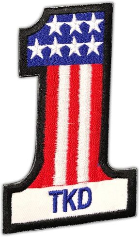 AAMA Taekwondo Number 1 US Flag Martial Arts Iron On Patch - 6 pcs in Kuwait