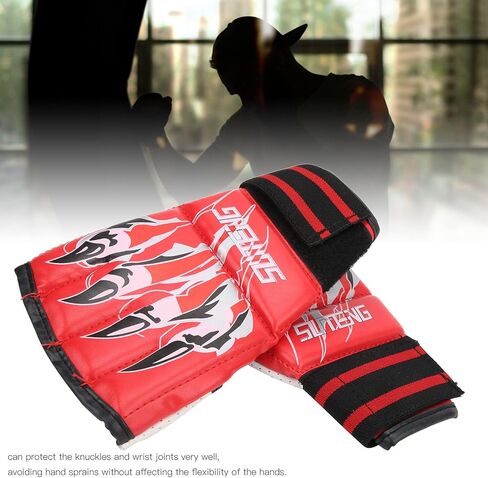Ejoyous Fight Gloves, Hollow Palm Thickened Strap with Rebound Rubber, High Elastic Wrist Band, Breathable Cotton Lining, for Punching Bag Training Competition Fighting in Saudi Arabia