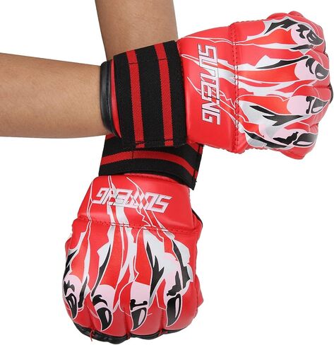 Ejoyous Fight Gloves, Hollow Palm Thickened Strap with Rebound Rubber, High Elastic Wrist Band, Breathable Cotton Lining, for Punching Bag Training Competition Fighting in Saudi Arabia