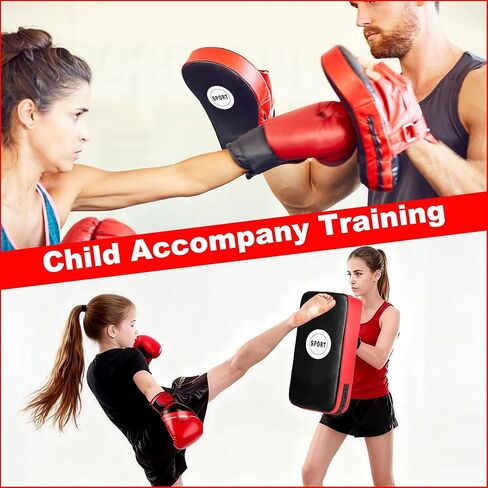 مجموعة قفازات اللكم 2 في 1، وسادات التركيز على قفازات الملاكمة، وسادة ركل التايكوندو، مجموعة وسادة ذراع درع الضربة القابلة للتعديل للملاكمة، الكيك بوكسينغ، الكاراتيه، الملاكمة التايلاندية، تدريب الفنون القتالية المختلطة in Kuwait